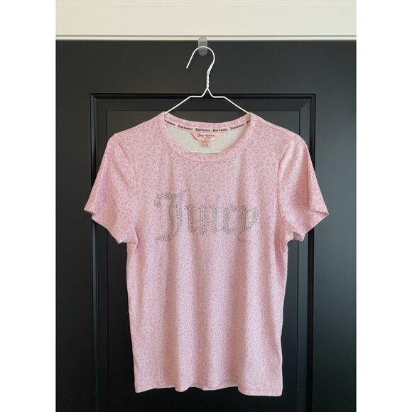 Juicy Couture Pink Velour Leopard Print Sleep Shirt - Picture 1 of 3
